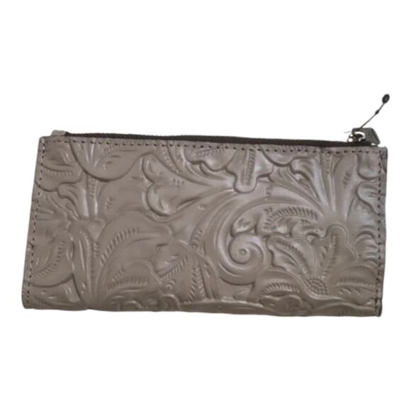 Patricia Nash Nazari Burnished Tooled Bifold Leather Wallet Color Stone‎ NWT - Picture 4 of 8
